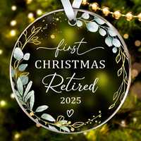 Ornement de Noël en verre rond vierge de 80 mm, modèle Honor of Crystal, pour décoration de sapin de Noël et pendentif de mariage