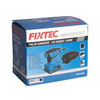 Ponceuse électrique professionnelle FIXTEC 240W, ponceuse à paume 1/4 de feuille pour le travail du bois