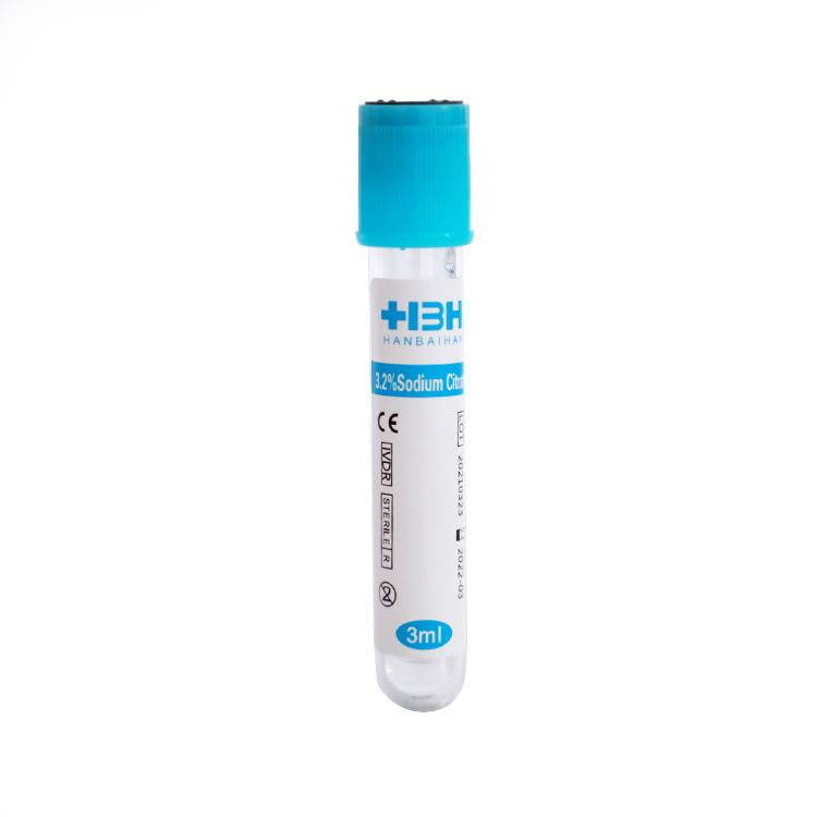 Laboratory Test Sodium Citrate Vacuum Blood Collection PT Tube with Blue Top