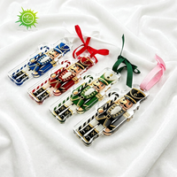 Boucles d'oreilles femme en acrylique coloré motif soldat casse-noisette de Noël, avec pendentif étoile de dessin animé mignon, pour fêtes de fin d'année, cadeau de Noël