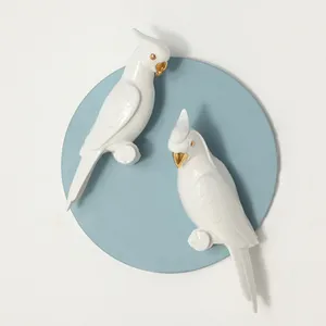 Простой креативный 3d-фон для стен с попугаями, Настенный Керамический Настенный Декор для дома