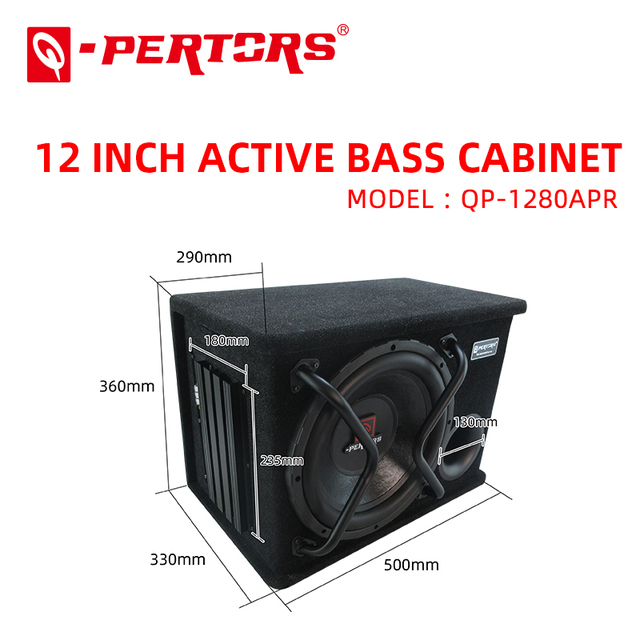 Q-PERTORS Brand , Car Audio , 12 v , 2000watts , 12inch QP-1280APR Active Subwoofer