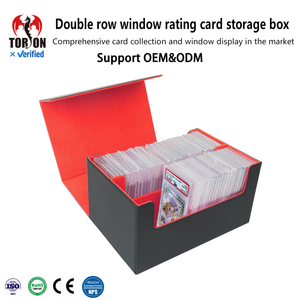PU Leather Graded Trading Card <b>Storage</b> <b>Box</b> Double <b>Box</b> for Square Corners Holds 80 Cards Fits BGS/SGC Magnetic Closure - Product Image 1