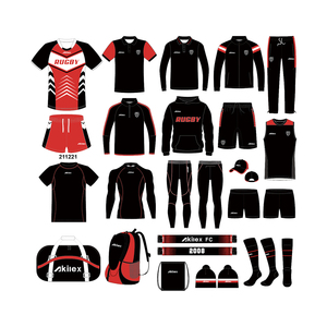 Akilex kustom rugby pria jersey desain klasik rajutan super kaus Wanita rugby celana pendek kaus polo rugby - Product Image 4