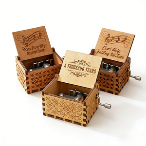 Boîte-cadeau avec musique, boîtes à musique musulmanes à manivelle, boîte à musique personnalisée - Product Image 1