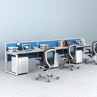 Meubles de bureau modernes en gros, cadre en acier, bureau de bureau 3 places