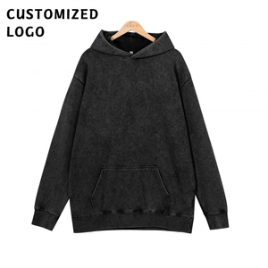 Sweat à capuche épais unisexe pour homme, 100% coton, délavé, effet vieilli, style vintage, coupe oversize, de marque - Product Image 4