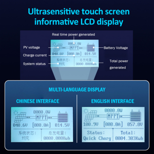 Tự động MPPT năng lượng mặt trời charge <span class=keywords><strong>controller</strong></span> với 12V-72V 30a-100a 230V RS485 điều khiển từ xa 80A 100A PV cho 60V 48V 24V 12V năng lượng mặt trời hệ thống - Product Image 4