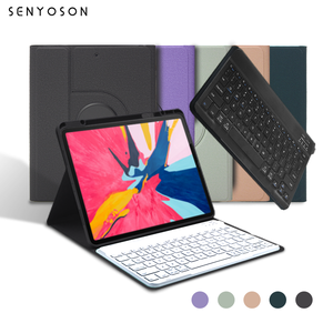 Syx 360 xoay bàn phím trường hợp đối với iPad 6th Gen <span class=keywords><strong>9.7</strong></span>/12.9/10.9inch với không dây <span class=keywords><strong>bluetooth</strong></span> Bàn phím bảo vệ máy tính bảng trường hợp vỏ - Product Image 3