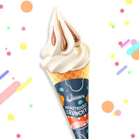 Emballage personnalisé en papier de qualité alimentaire pour cornets de crème glacée, manchon porte-cornets pour desserts et collations