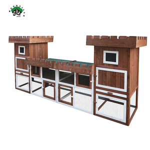 Wood Rabbit House Pet House <strong>Cage</strong> Rabbit <strong>Guinea</strong> <strong>Pig</strong> Castle Rabbit Hutch - Product Image 2