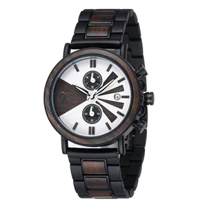 男性用OEM木製腕時計2020新しい売れ筋男性クロノグラフ木製ブレスレット時計メーカードロップシッピング時計