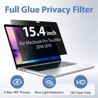22.5 °   Filter Privasi Anti Mata-mata Perekat Penuh Anti Cahaya Biru Anti Gores Pelindung Layar untuk Macbook Pro TouchBar 15.4" A1990