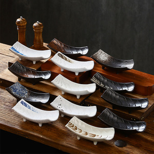 Bandeja de Sushi de cerámica <span class=keywords><strong>Rectangular</strong></span> de gama alta de 8,5 pulgadas, plato elegante para servir postres y aperitivos para fiesta, exhibición única en el comedor - Product Image 2