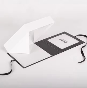 Sang Trọng Phẳng Có Thể Gập Lại Các Tông Hộp Quà Tặng Với Rõ Ràng PVC Cửa Sổ Gấp Nam Châm Hộp Bao Bì - Product Image 3