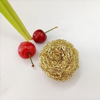 Boule de nettoyage de cuisine en spirale, rouleau de fils en laiton et cuivre doré