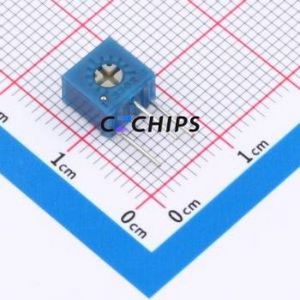 Résistance/potentiomètre réglable 3362X-101-3H, composant traversant (THT)-3P, 7x6,8 mm, résistance 100 ohms, 10 %, 500 mW, 250 ppm/ ℃ - Product Image 1