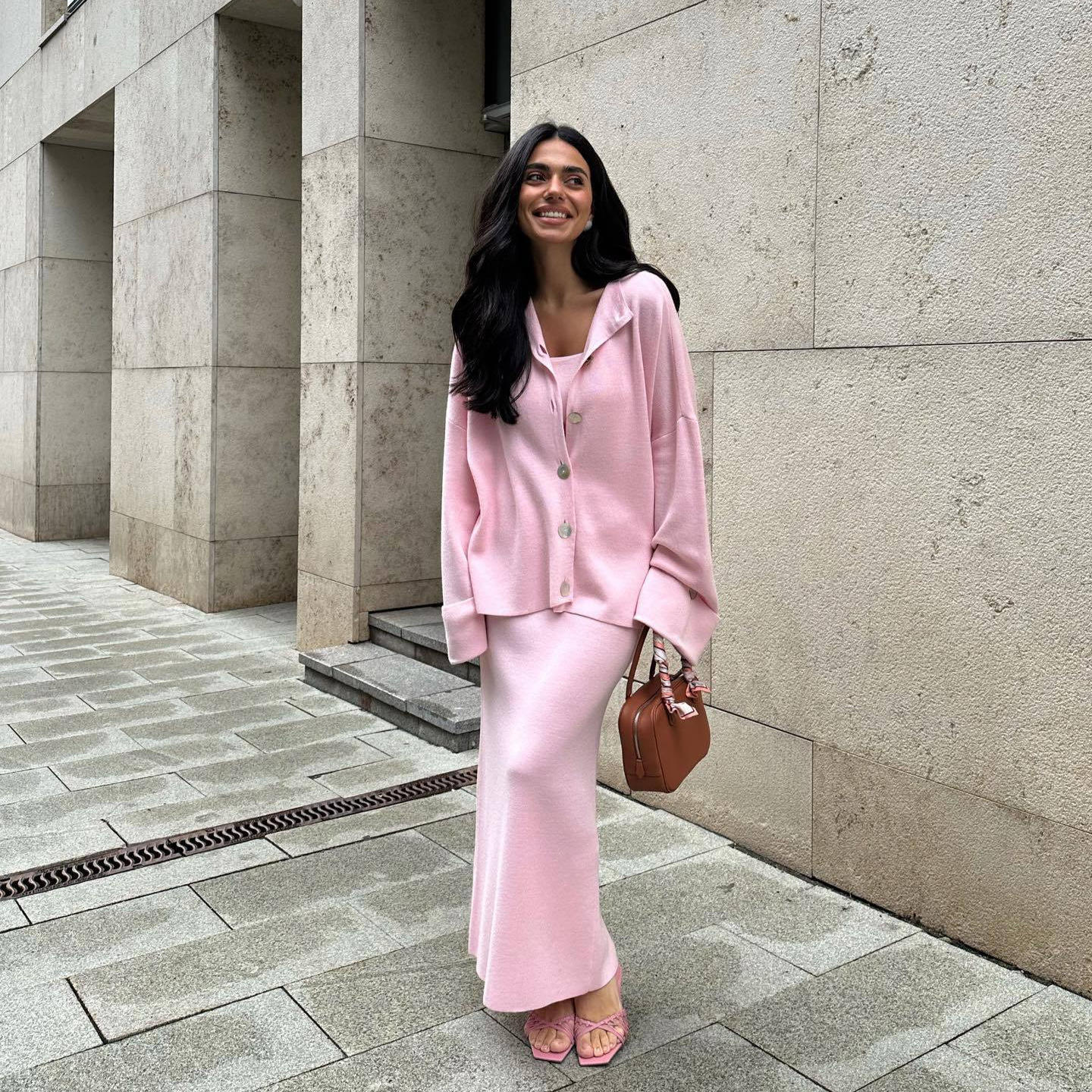 Nueva ropa de mujer de moda Cárdigan de punto de color sólido - Main Image