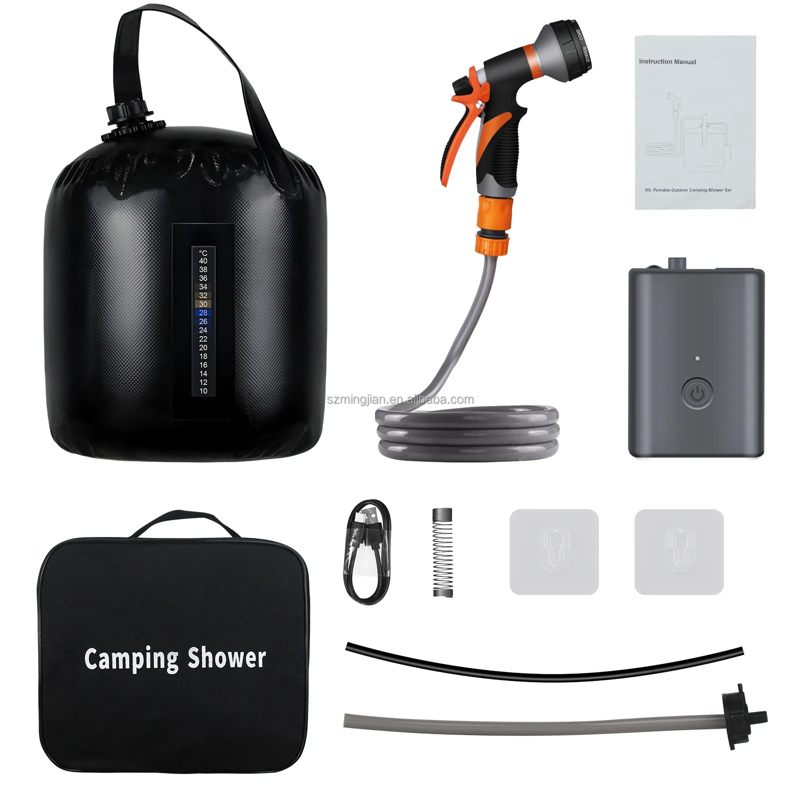 Elettronica viaggi campeggio plastica Mini doccia portatile spruzzatore testa auto pompa acqua 12V Kit doccia portatile