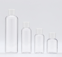 50ml/75ml/100/250ml couvercle à rabat rond Transparent Lotion de soins personnels huile nettoyante bouteille en plastique pour animaux de compagnie pour soins de la peau cosmétique