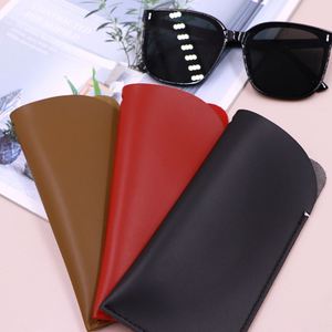 Minimalist Pu Leather <b>Glasses</b> Pouch Soft Vertical Eyewear Pouch with String Travel Necklace Sunglasses Bag - Product Image 2