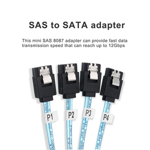 Câble adaptateur Mini SAS 36P SFF-8087 mâle vers 4 SATA 7P femelle, séparateur de câble SAS vers SATA, câble de données pour <span class=keywords><strong>disque</strong></span> <span class=keywords><strong>dur</strong></span> de serveur 12 Gbit/s - Product Image 6
