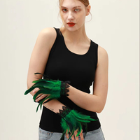 Pulsera de Encaje con Plumas Cosida a Mano, Cómoda y Suave, Unisex, Color Personalizado, Accesorio de Moda para Bodas, Fiestas y Carnavales
