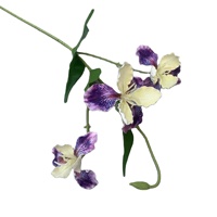 Tiges de fleurs artificielles en EVA, orchidées irisées, pour la décoration de mariage, fausses feuilles vertes, arrangements floraux