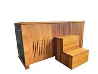 Baignoire de massage autoportante de luxe 56 pouces, blanche, moderne, chinoise, en bois écologique, forme rectangulaire, avec drain d'angle pour trempage et vidange