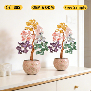 Wholesale Handmade Natural Crystal Money <b>Tree</b> Ceramic Bowl Base 7 <b>Chakra</b> <b>Tree</b> for Home Office Desk Decor - Product Image 5
