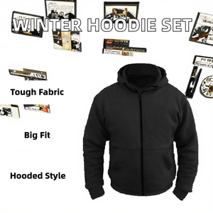 Ensembles de sweats à capuche personnalisables en coton éponge épais lavés à l'acide avec col à capuche doublé brodé pour l'hiver - Product Image 2