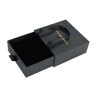 Boîte cadeau personnalisée à tiroir, étui à bijoux de luxe, ensemble collier et bracelet, boîtes d'emballage en papier avec logo imprimé et poignée