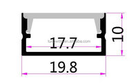 Profilé en T en aluminium pour LED série 6000, largeur 20 mm, boîtier argent/noir pour décorations, longueur 2m/3m, service de découpe disponible, en stock