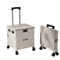 Chariot pliant en PP de haute qualité, 4/8 roues, écologique, facile à nettoyer, pour contenants alimentaires, usage domestique, jardin et cuisine