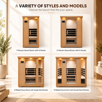 Ruang Sauna Uap Gaya Korea YEETE, Sauna Portabel untuk Rumah, Kayu Hemlock Solid, Sauna Kering dan Basah, Kabin Sauna Pribadi Mewah