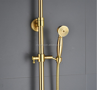Robinet de baignoire thermostatique à double poignée pour salle de bain, ensemble de robinets de douche en laiton doré