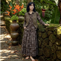 Ensemble Robe Longue Bohème Imprimée et Gilet en Jean Personnalisé 2026 – Coordonnés Haut de Gamme pour Femme – Vente en Gros OEM