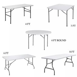 Table ronde pliante en plastique légère de 32 pouces avec plateau imperméable pour salle à manger, hôtel et salon, pour fête en plein air, pique-nique - Product Image 4