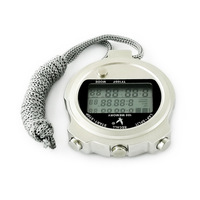 Stopwatch Elektronik Tianfu Brand TF100F Berbahan Aluminium Alloy Tiga Baris 100 Jalur Anti Selip Dapat Disesuaikan dengan Fitur Countdown Timer