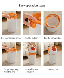 Sanbei tempat sampah plastik 16L, keranjang sampah bayi popok tempat sampah dengan penutup Putar - Product Image 5