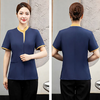 Chemise de Serveur Professionnelle à Col Montant Extensible pour Restaurant, Café, Traiteur, Bar, Banquet, Personnel de Service, Logo Personnalisé
