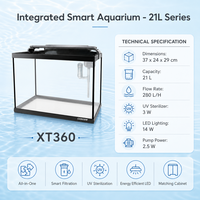 Vente directe d'usine LEECOM Aquariums et accessoires modernes tout-en-un en verre ultra-clair avec filtre LED, écumeur et aérateur