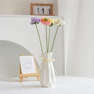 Vase à fleurs au design artistique, vase en <span class=keywords><strong>c</strong></span>éramique avec ruban, style géométrique, pot à fleurs pour la décoration moderne de la maison - Product Image 5