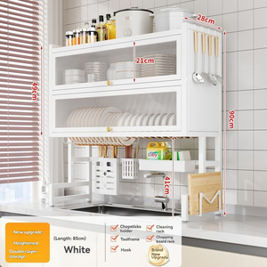 <span class=keywords><strong>Escurridor</strong></span> <span class=keywords><strong>de</strong></span> Platos Adaptable <span class=keywords><strong>de</strong></span> Acero al Carbono <span class=keywords><strong>de</strong></span> Grado Premium Solución <span class=keywords><strong>de</strong></span> Almacenamiento para Cocina <span class=keywords><strong>con</strong></span> Bandeja <span class=keywords><strong>de</strong></span> Drenaje y <span class=keywords><strong>Tapa</strong></span> para Uso Doméstico - Product Image 5