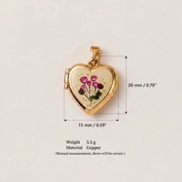 Hongtong AC-365 Nouvelle Arrivée Pendentifs Cœur Mignons et Délicats Plaqué Or PVD 18K Boîte Photo Tendance Vente Chaude