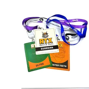 Custom Design Plastic Vip Exhibition Event Pass Entry Access Control Id Badge Rfid Card Holder Lanyard For An Event