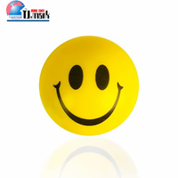 Balle anti-stress en PU avec logo personnalisé, visage amusant jaune, balle anti-stress pour enfants, balle souriante, balle anti-stress