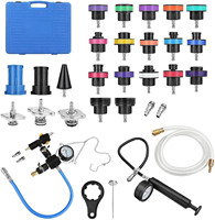 Kit de test et de remplissage du système de refroidissement, adaptateurs de connecteurs multi-tailles avec manomètre pour l'inspection des fuites du circuit de refroidissement