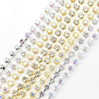 Chaîne de strass en cristal SS12 de 3 mm, à griffes rondes, à coudre, pour vêtements, artisanat et DIY