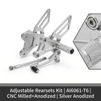 Pièces usinées CNC sur mesure de précision à la demande, kit de repose-pieds réglables en aluminium pour moto, faible MOQ 1 pièce